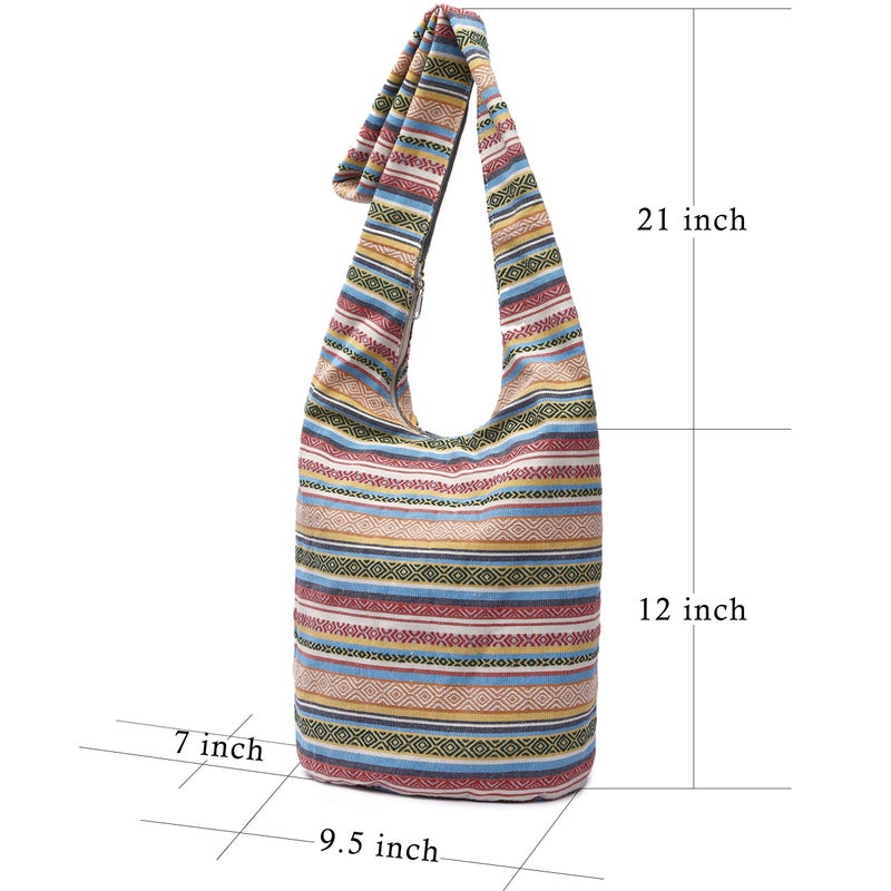 Coton Pose Women Shoulder Handbags Fashion canvas Hippie Crossbody Bags Bohemian Animal Prints Hobo Bags (Off-white) - Image 3